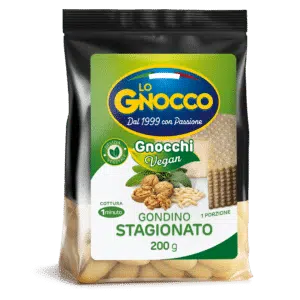 Vegan Gnocchi with seasoned gondino