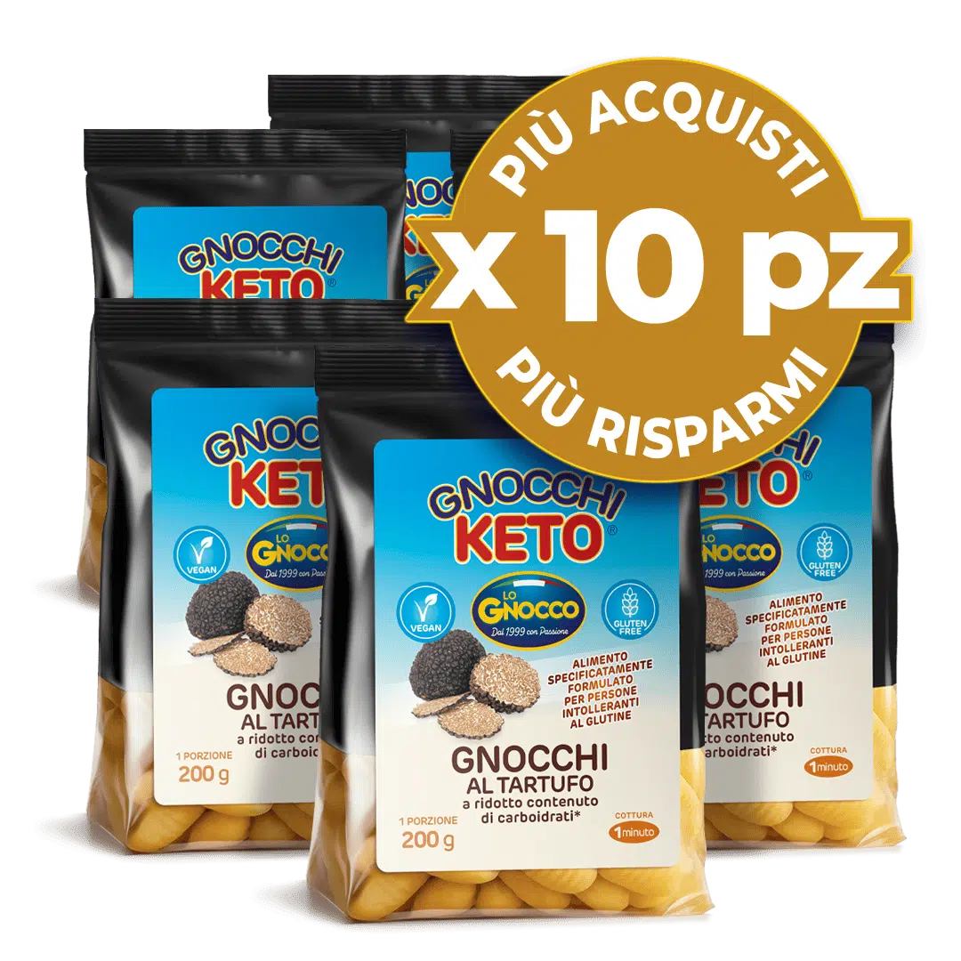Offer 10 packs Keto Truffle Gnocchi Lo Gnocco: low-carb, vegan and gluten-free, 200g size