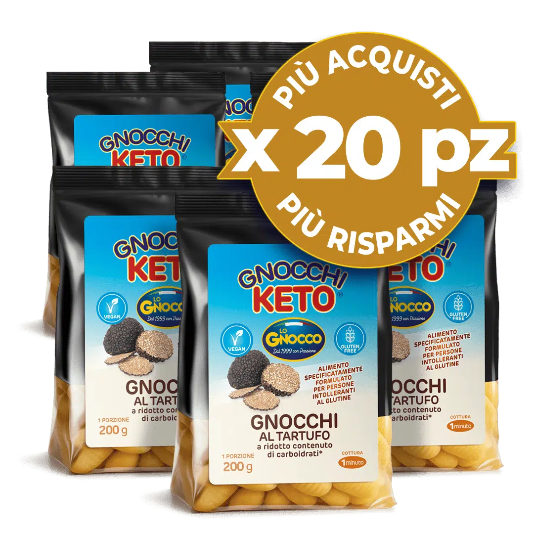 Offer 20 packs Keto Truffle Gnocchi Lo Gnocco: low-carb, vegan and gluten-free, 200g size