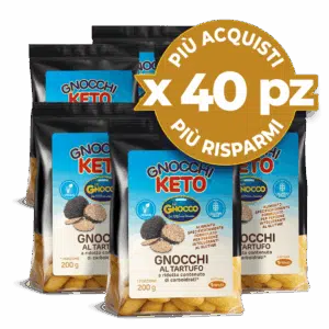 Offer 40 packs Keto Truffle Gnocchi Lo Gnocco: low-carb, vegan and gluten-free, 200g size