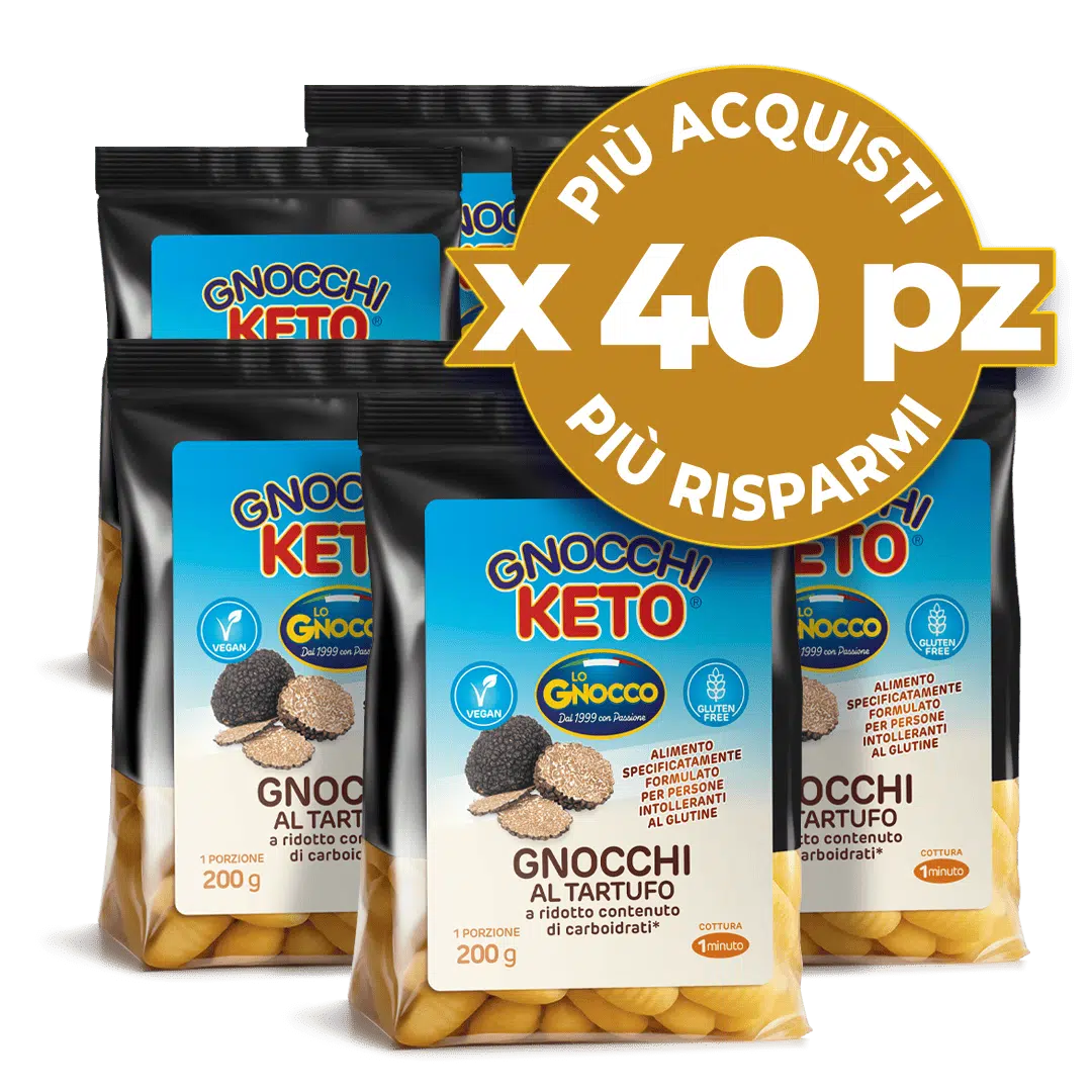 Offer 40 packs Keto Truffle Gnocchi Lo Gnocco: low-carb, vegan and gluten-free, 200g size
