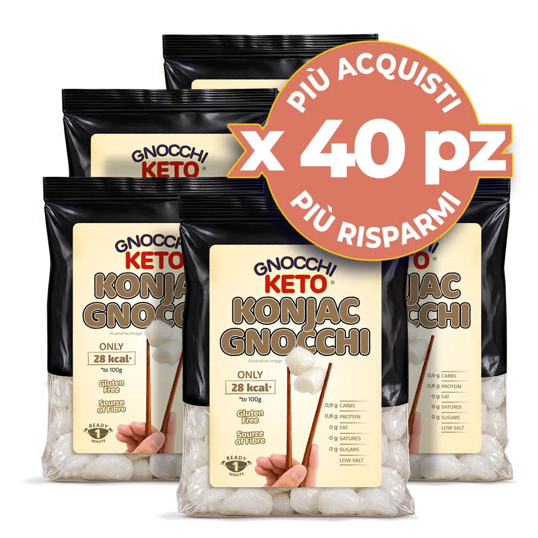 Offer 40 pack Konjac Ketogenic Gnocchi Lo Gnocco: vegan, gluten-free, only 28 kcal per 100g, 200g size